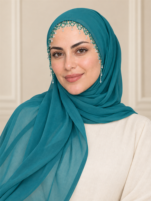 Damla Detaylı Kırma Taş İnce İşçilikli Model Şal - Görsel 1