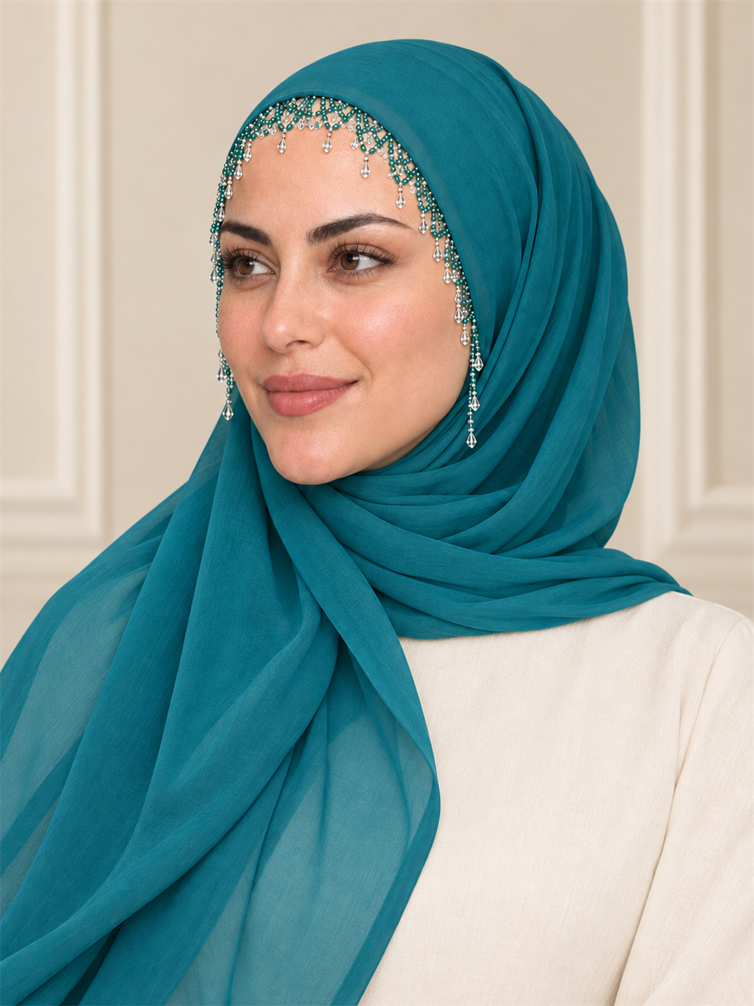Damla Detaylı Kırma Taş İnce İşçilikli Model Şal - Görsel 2