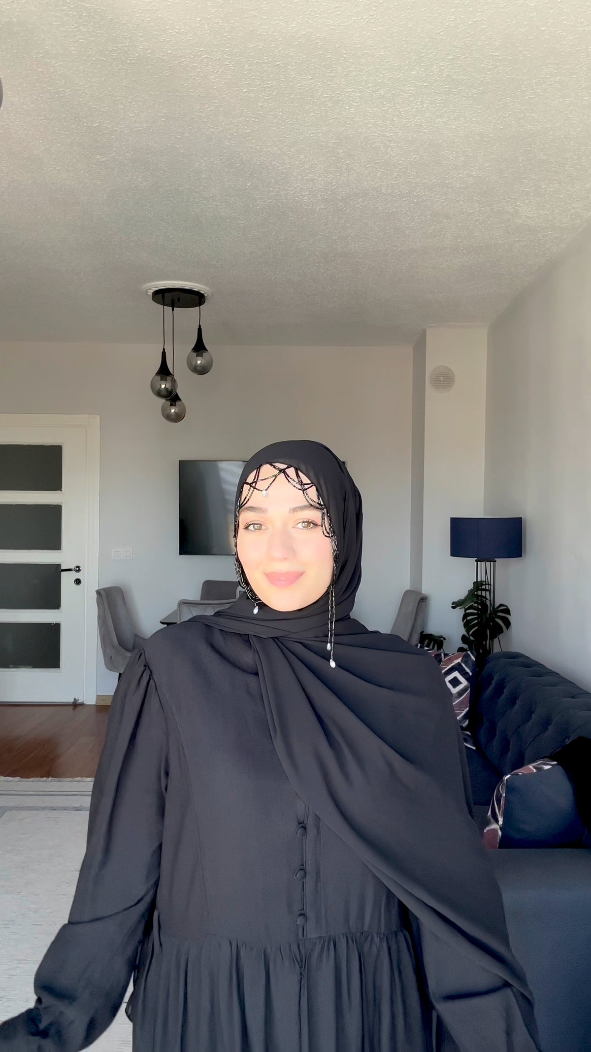 H021 Siyah şifon video kare 2