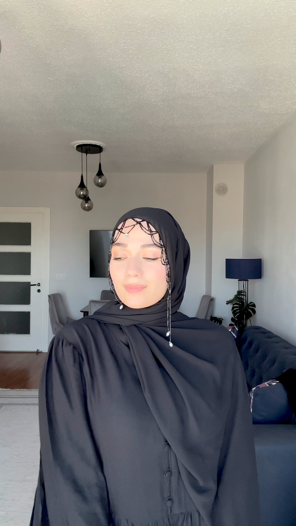 H021 Siyah şifon video kare 3