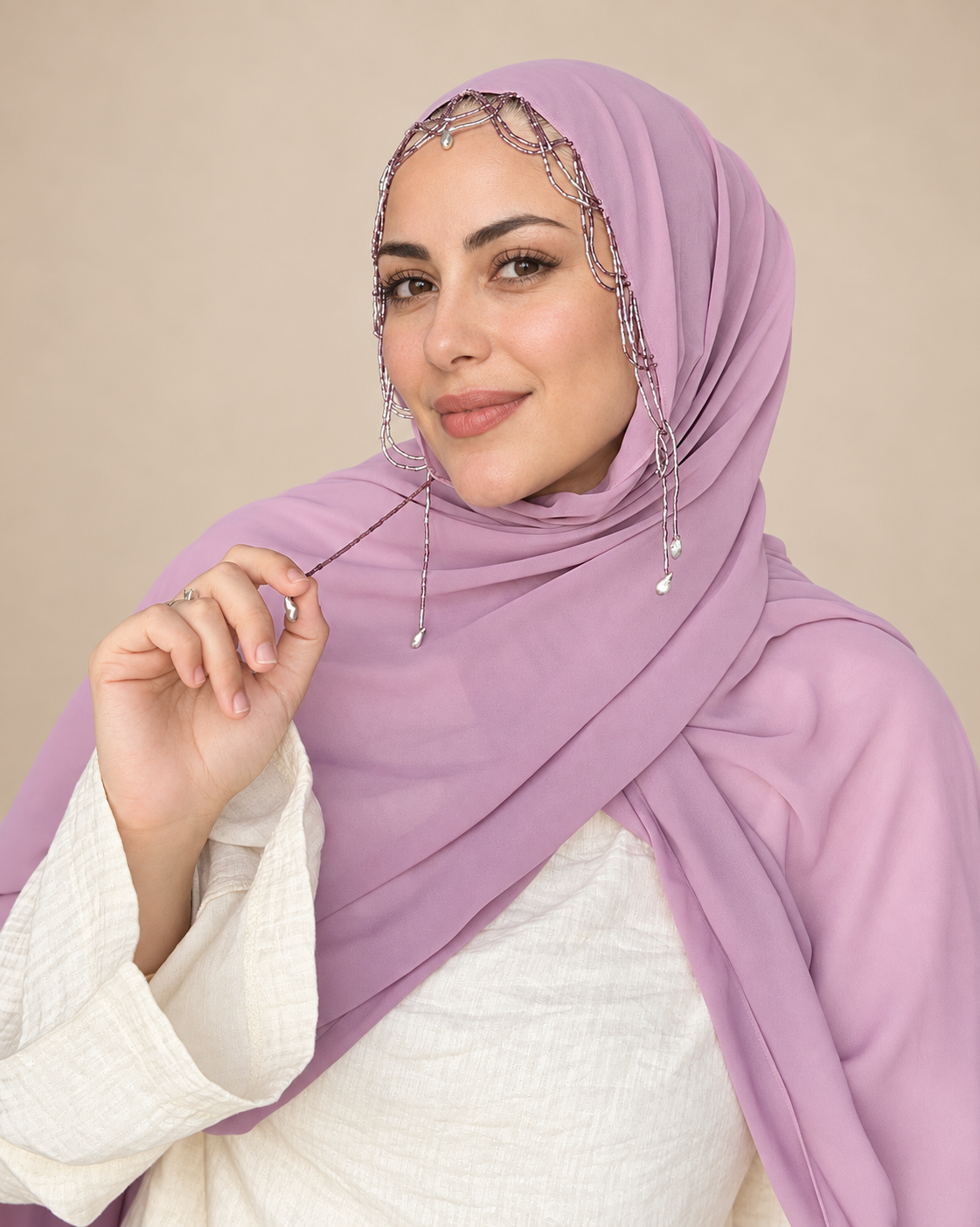 H021 Lila şifon görünüm 3