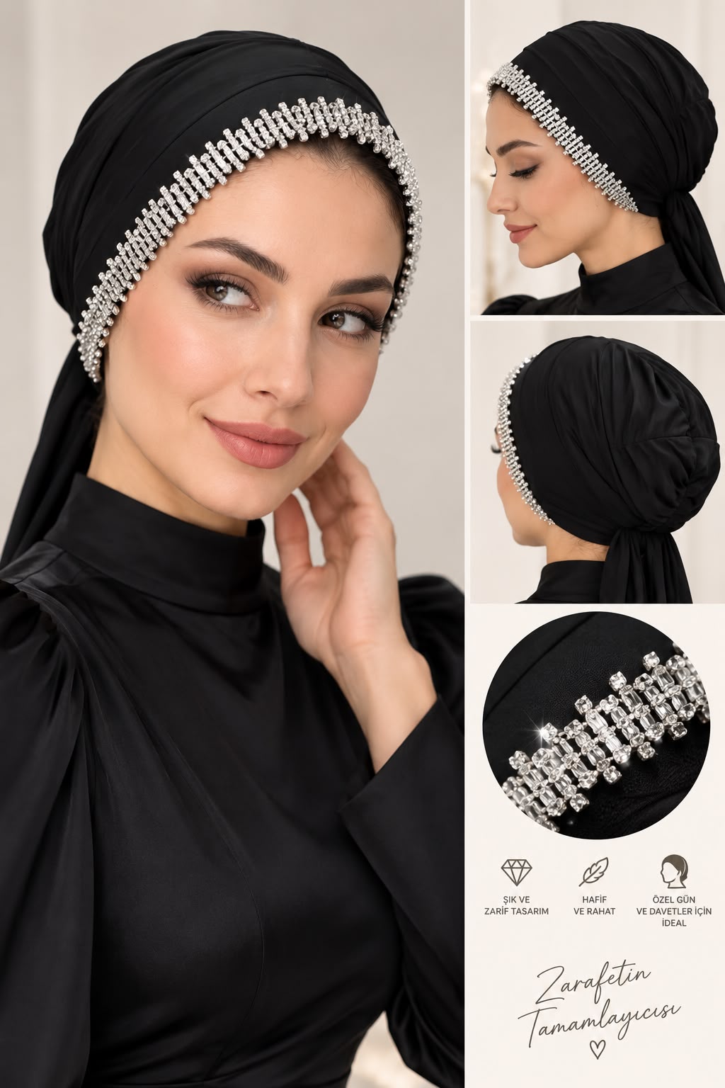 Arkası Şallı Bone Eşarp Dubai – HÜLAYŞA ürün görseli 3