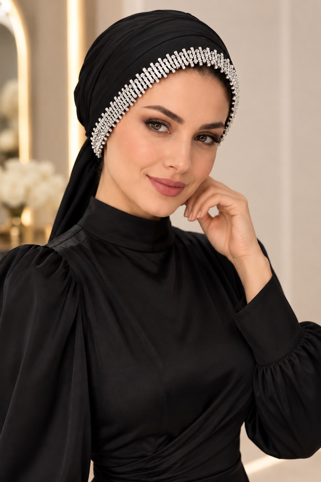 Arkası Şallı Bone Eşarp Dubai – HÜLAYŞA ürün görseli 5